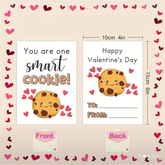 Funny One Smart Cookie Kids School Valentines Day School Cards NEW SEALED - Picture 2 of 2